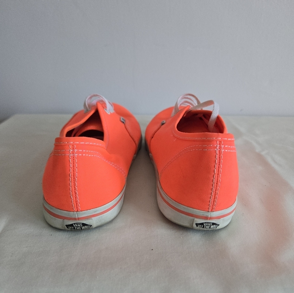 Vans Women's Neon Coral Canvas Sneakers - Picture 2 of 5